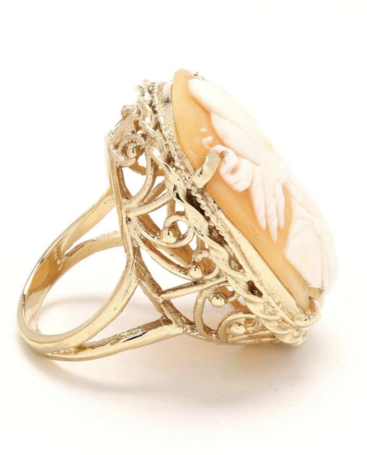 14K Gold Large Cameo Ring Classical Profile Antique c. Late 19th Century ~ 12.3g