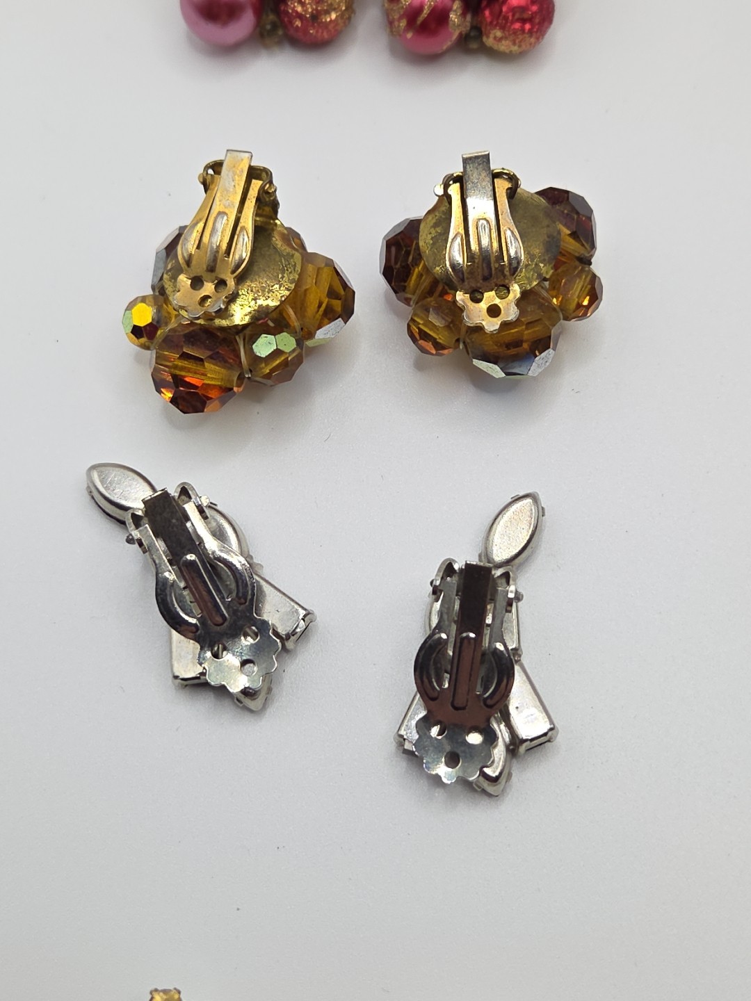Vintage Lot Of 15 Pairs Of Clip On Earrings Kramer, Japan, Hong Kong, Germany
