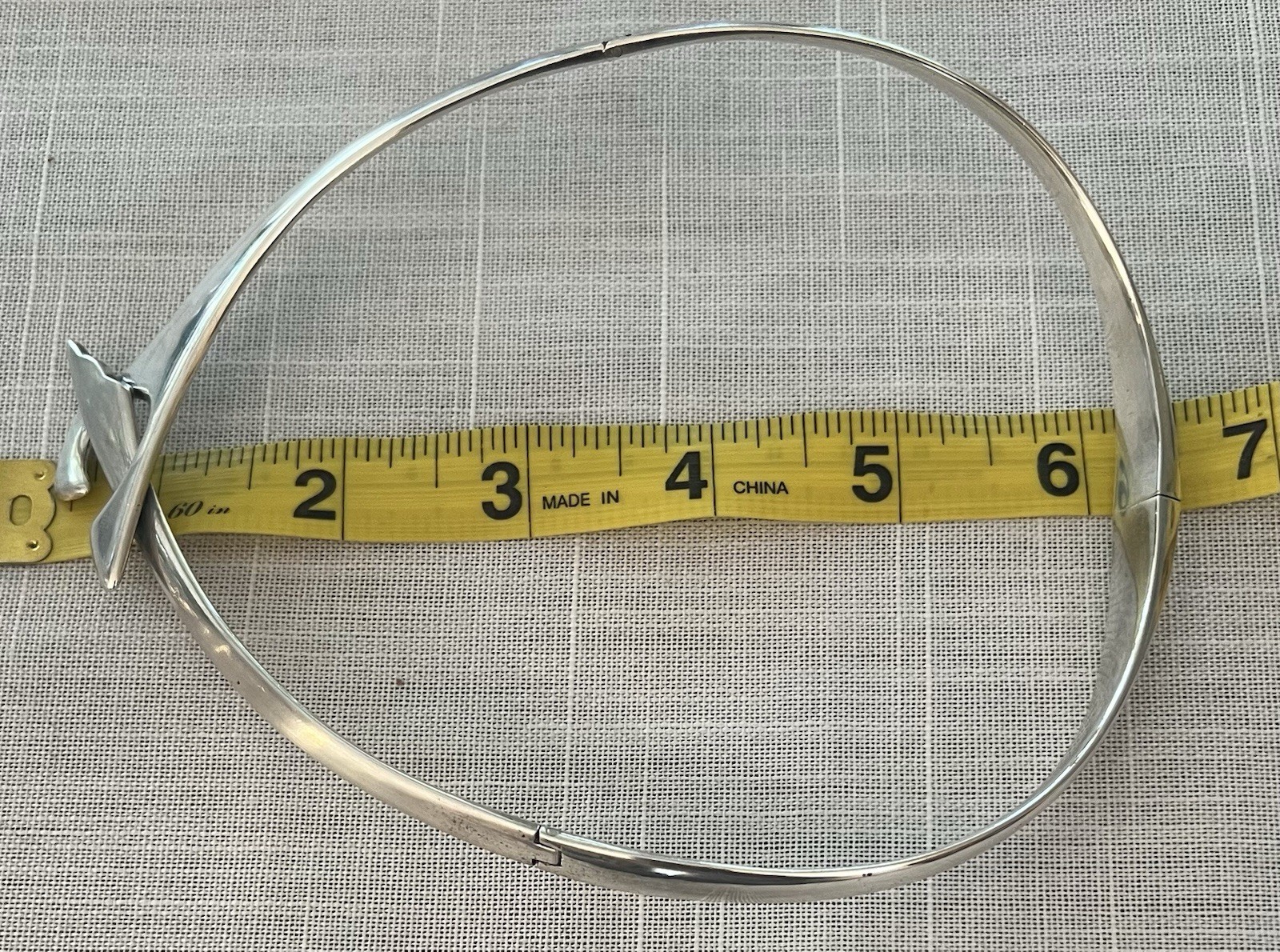 TAXCO STERLING SILVER ASYMMETRICAL NECK COLLAR NECKLACE 16”.