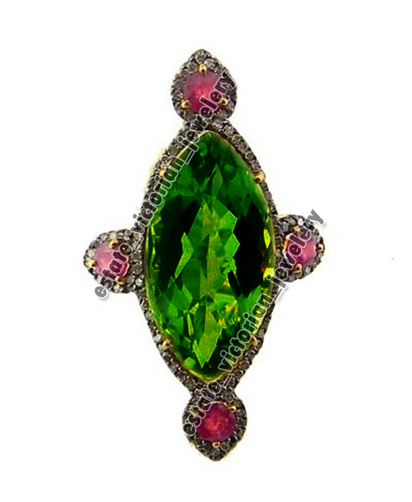1.18Ctw Rose Cut Diamond Gemstone Studded Silver Victorian Stunning Ring Jewelry