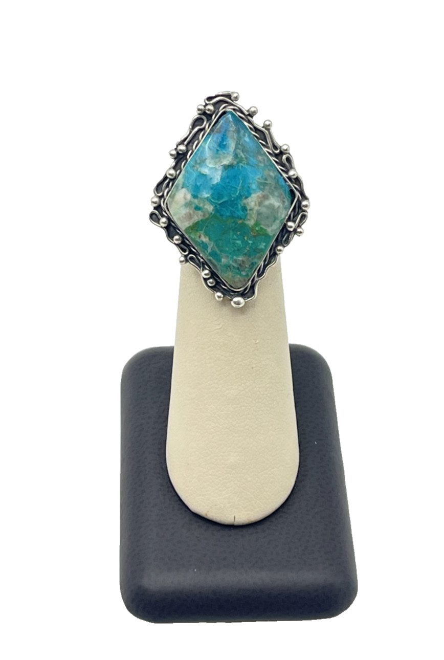 950 Silver Chrysocolla Ring Size 5