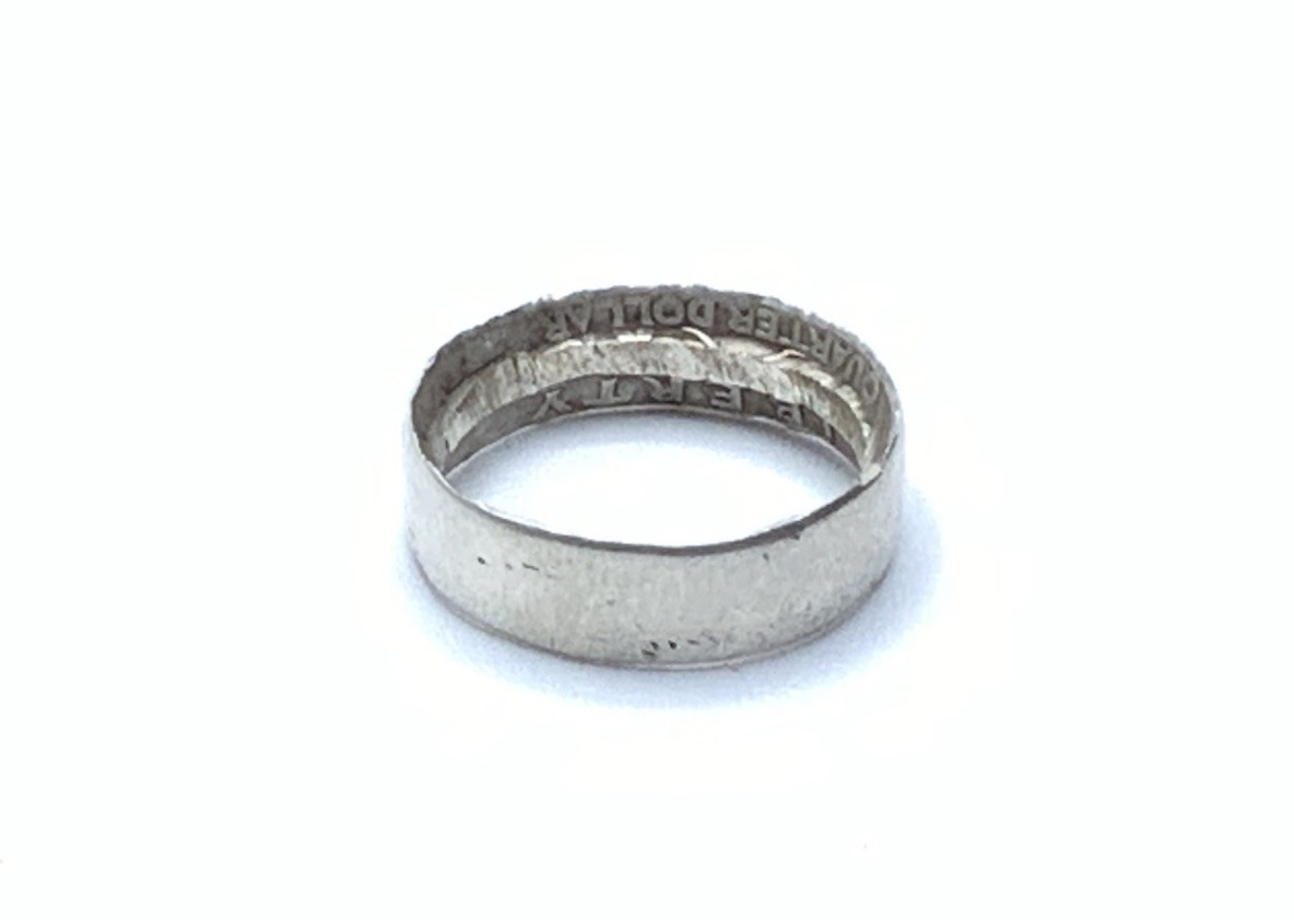 United States of America Quarter Dollar Coin 900 Silver Band Ring ~ Sz. 5.5