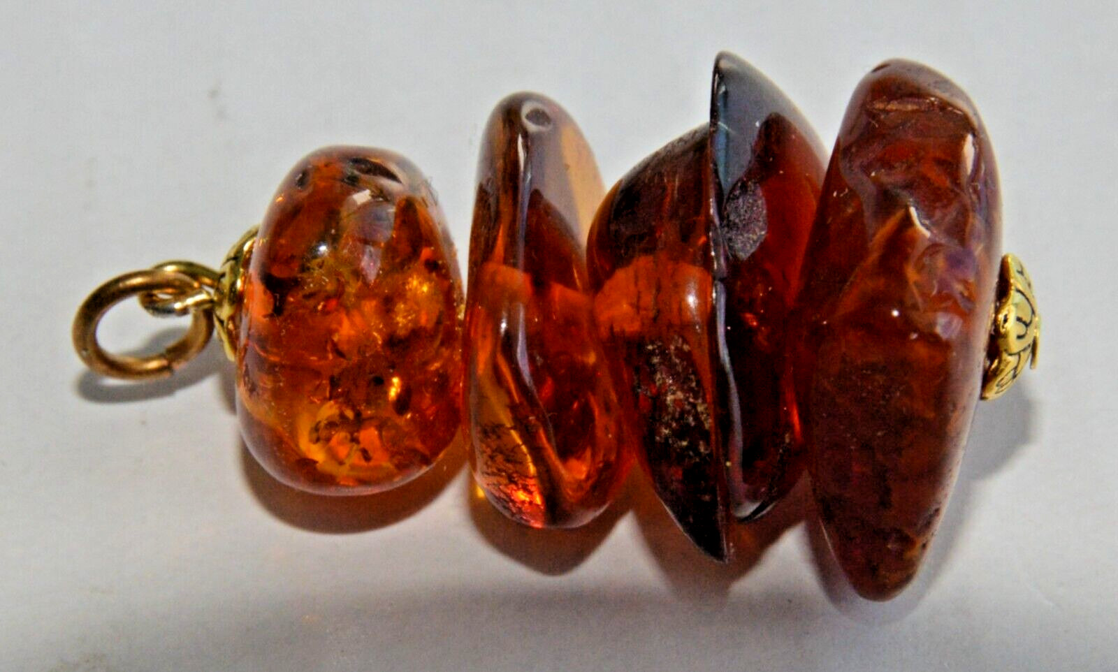 ✅RUSSIAN SOVIET BALTIC SEE AMBER PENDANT 老琥珀 KALININGRAD GOLD STONE ROCK BEADS💥