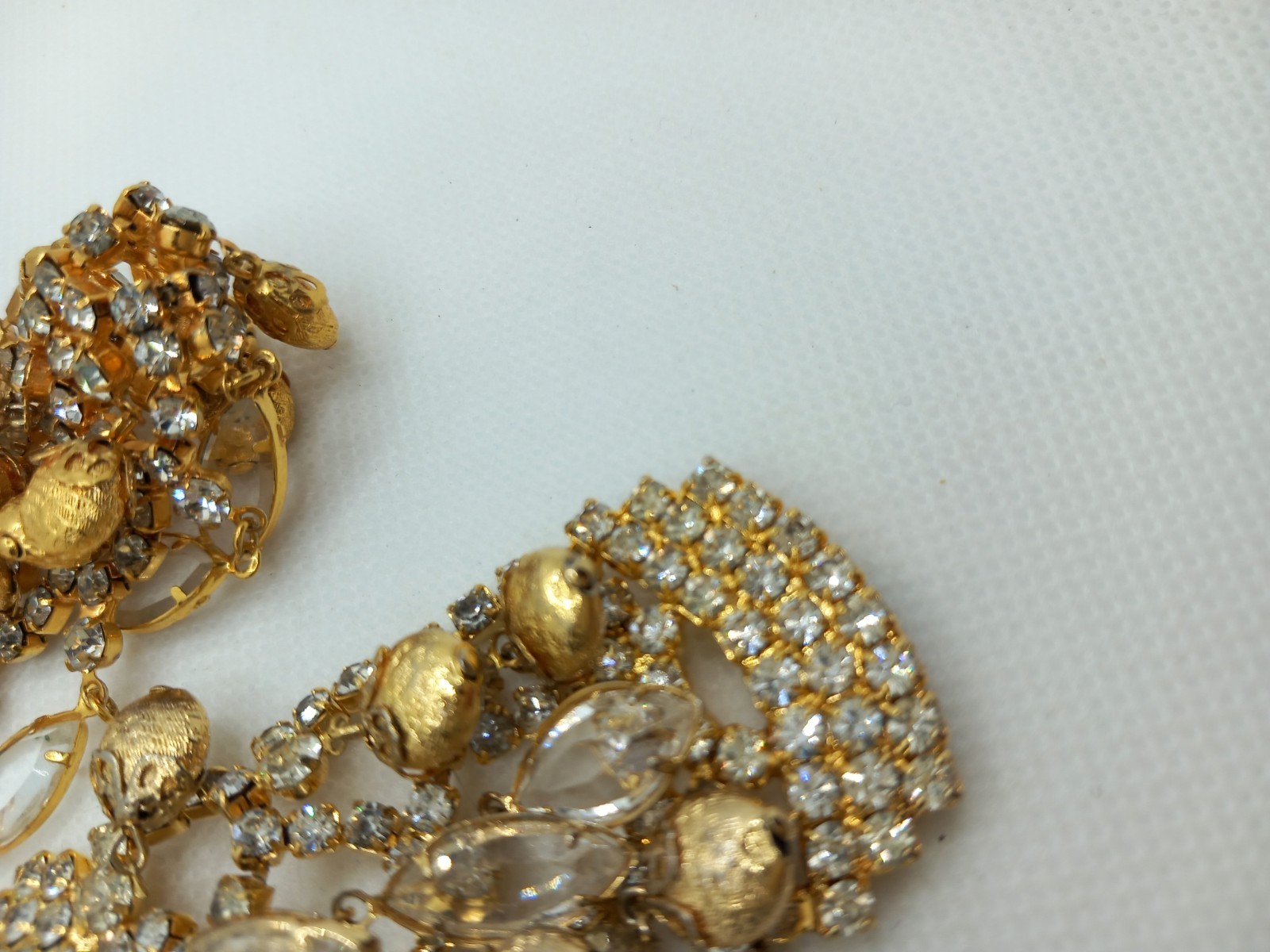 VINTAGE JULIANA? GOLD TONE WATERFALL NECKLACE BRACELET DEMI PARURE