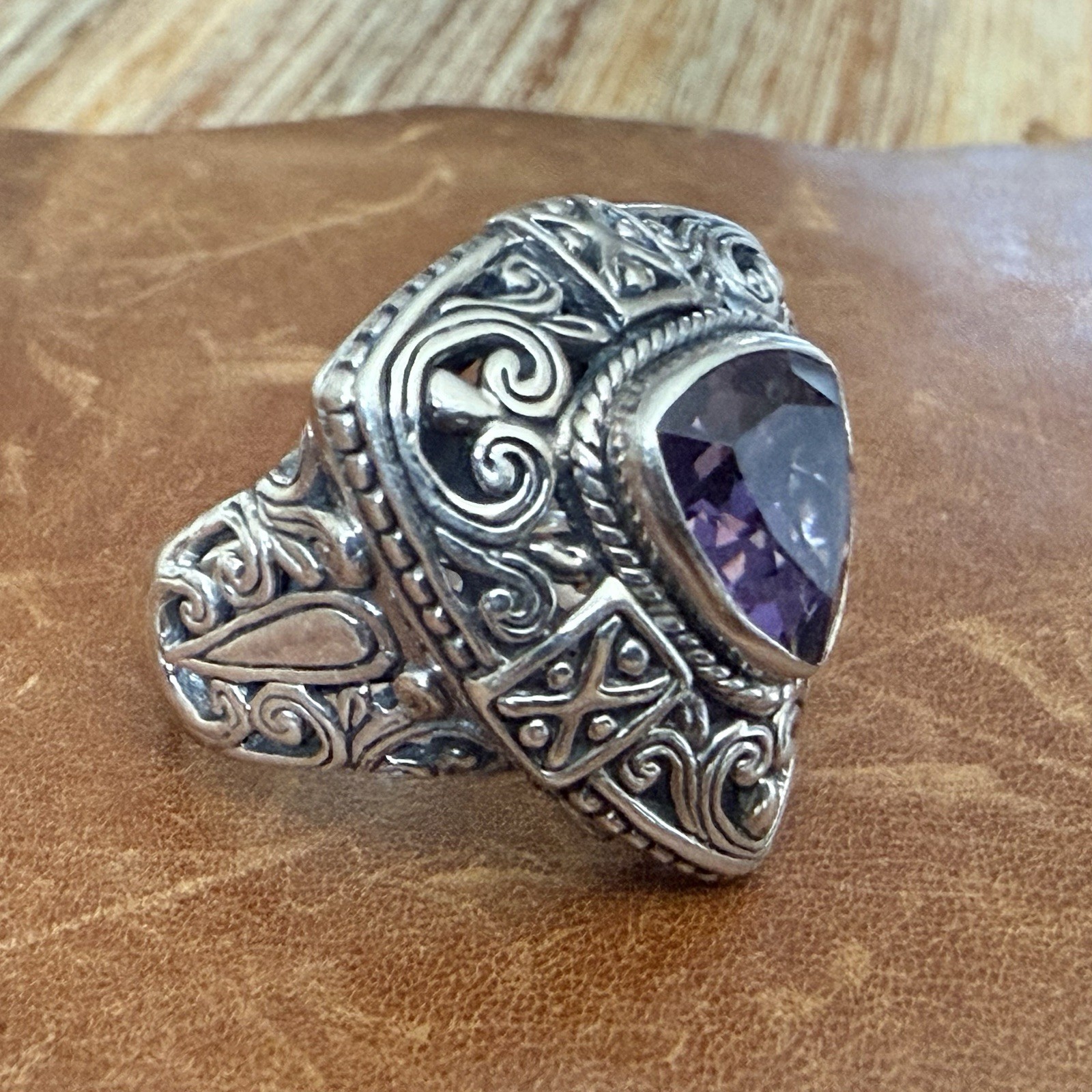 NWOT Robert Manse Amethyst “Beauty in Purple” 925 Sterling Silver Ring Size 6.26
