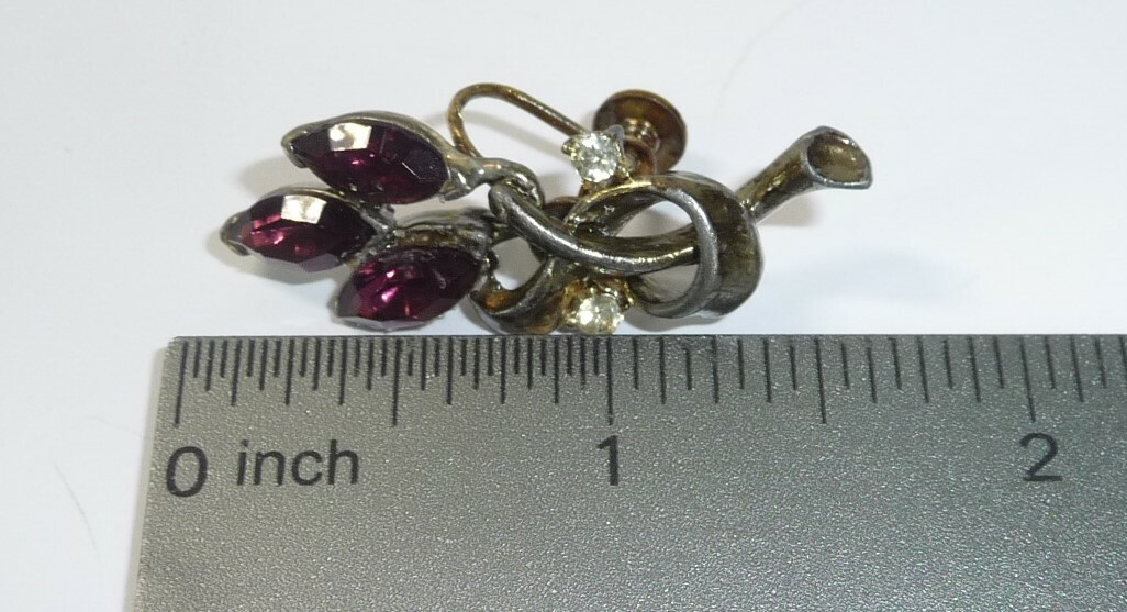 Vintage Earrings Faceted Crystal Rhinestone Screw On USA Seller