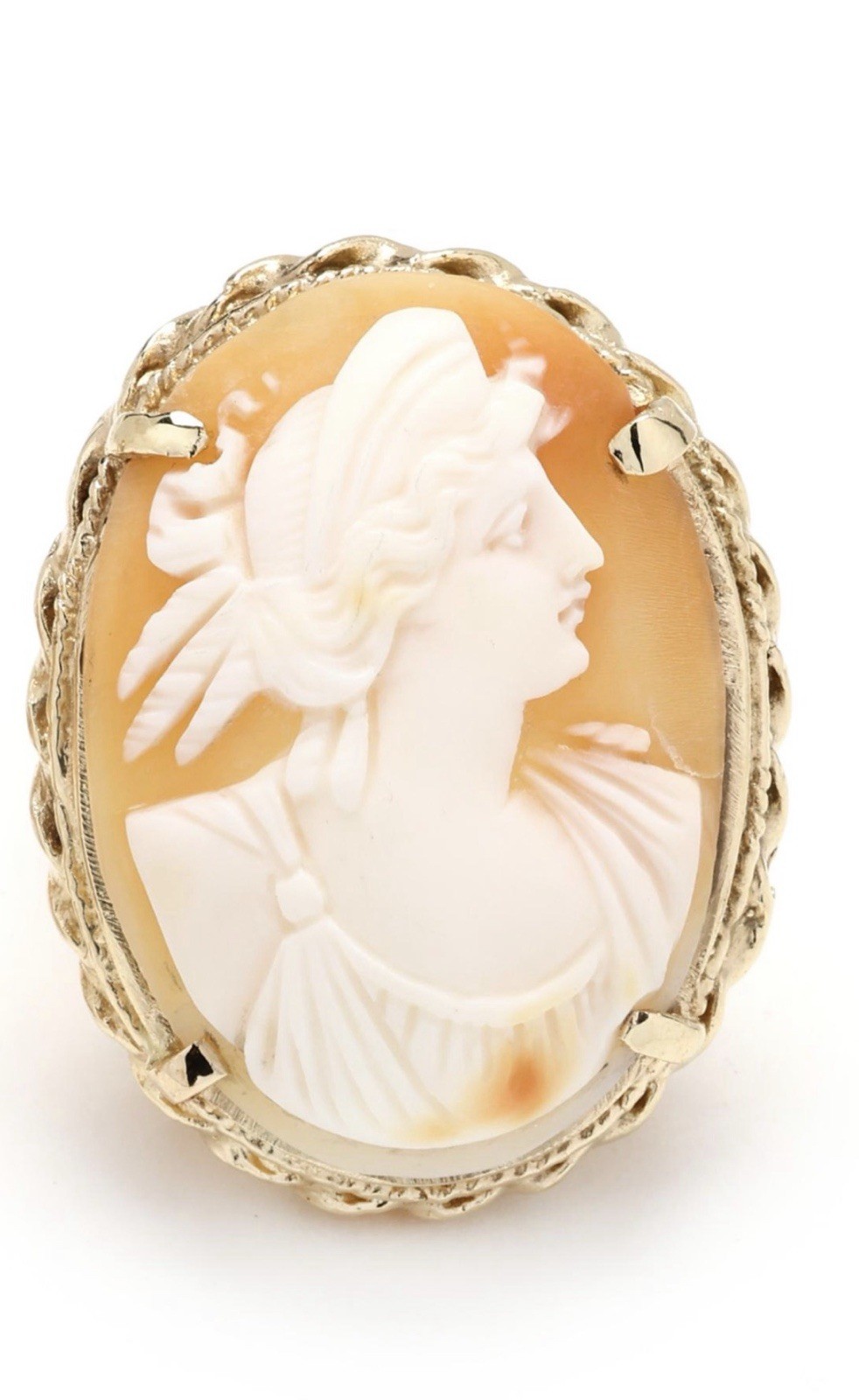 14K Gold Large Cameo Ring Classical Profile Antique c. Late 19th Century ~ 12.3g