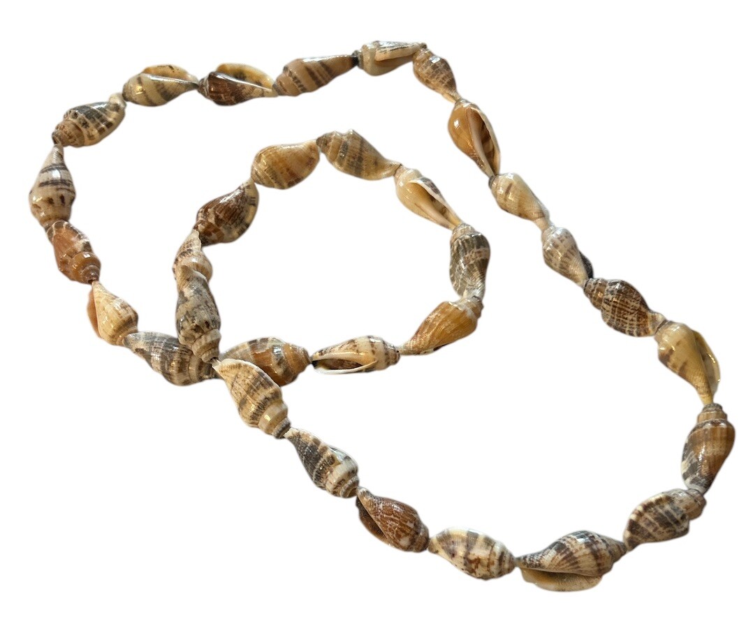 Vtg Sea Shell Necklace Women’s Retro 1970’s Style 18” Long No Closure