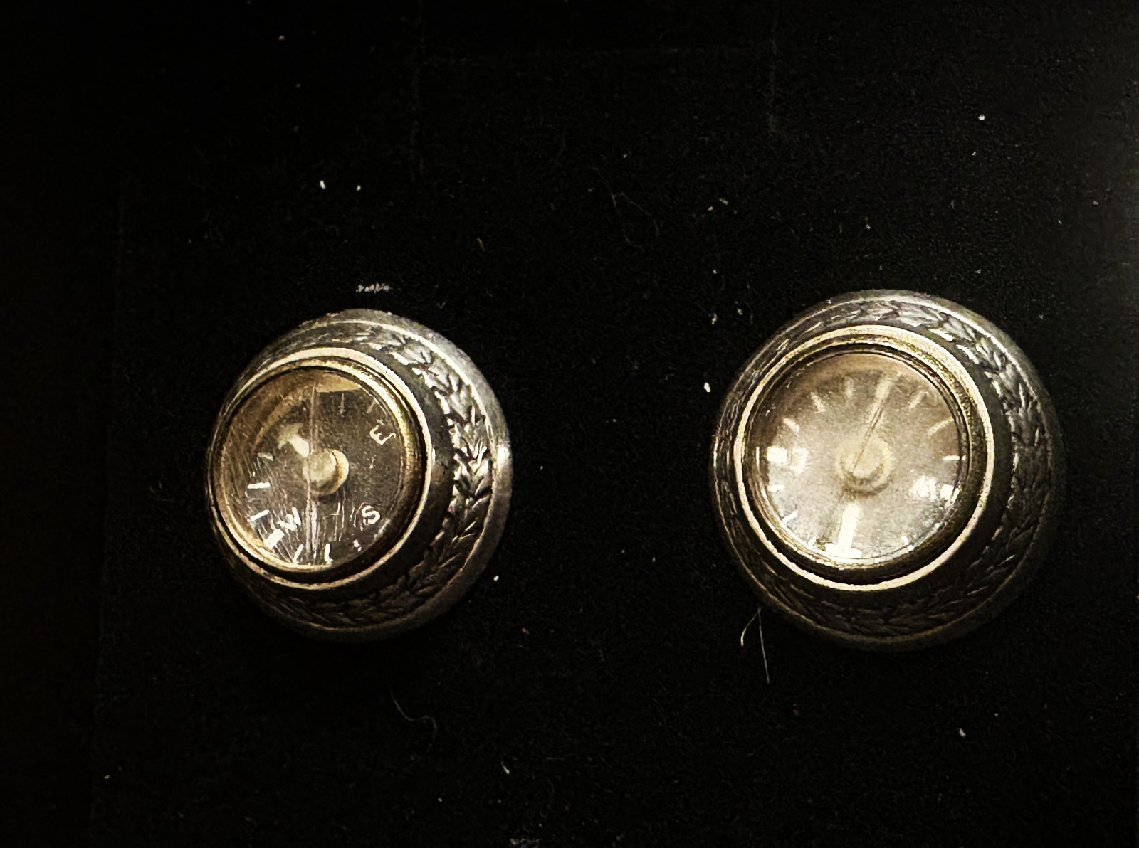vintage Guglielmo Cini Sterling earrings clip on COMPASS yes they are compesses
