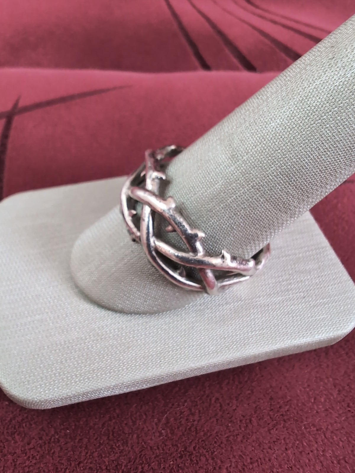 Statement 925 Sterling Silver Vintage Thorns Band Men’s Ring Size 11.75 MK