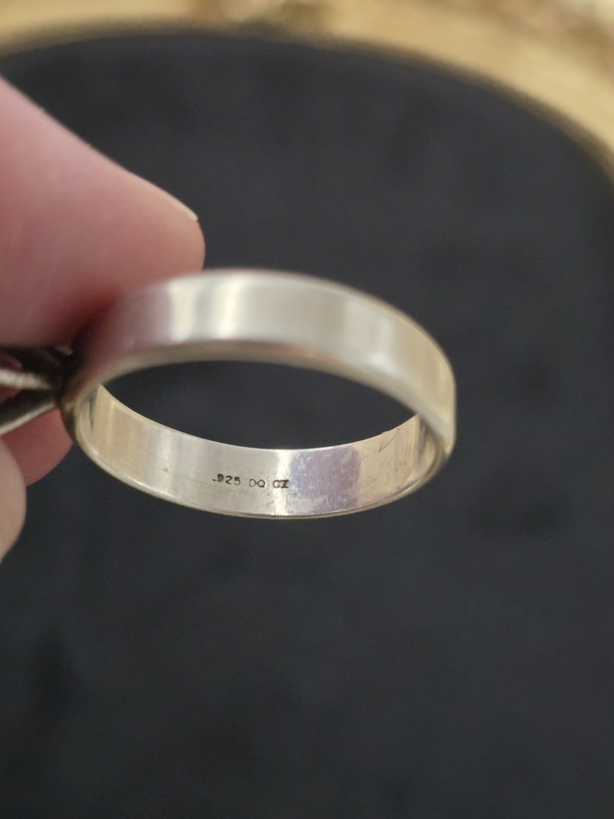 Vintage Silver Ring with Pink Solitaire Cubic Zerconia Stone
