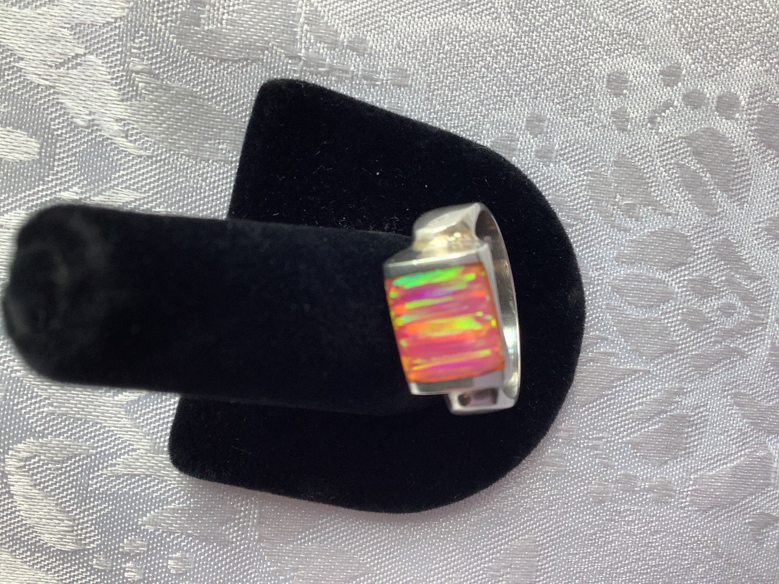 **ESTATE*VINTAGE*MEN’S**FIRE*OPAL*STERLING*SILVER*RING*SIZE*13*EXQUISITE*COLORS*