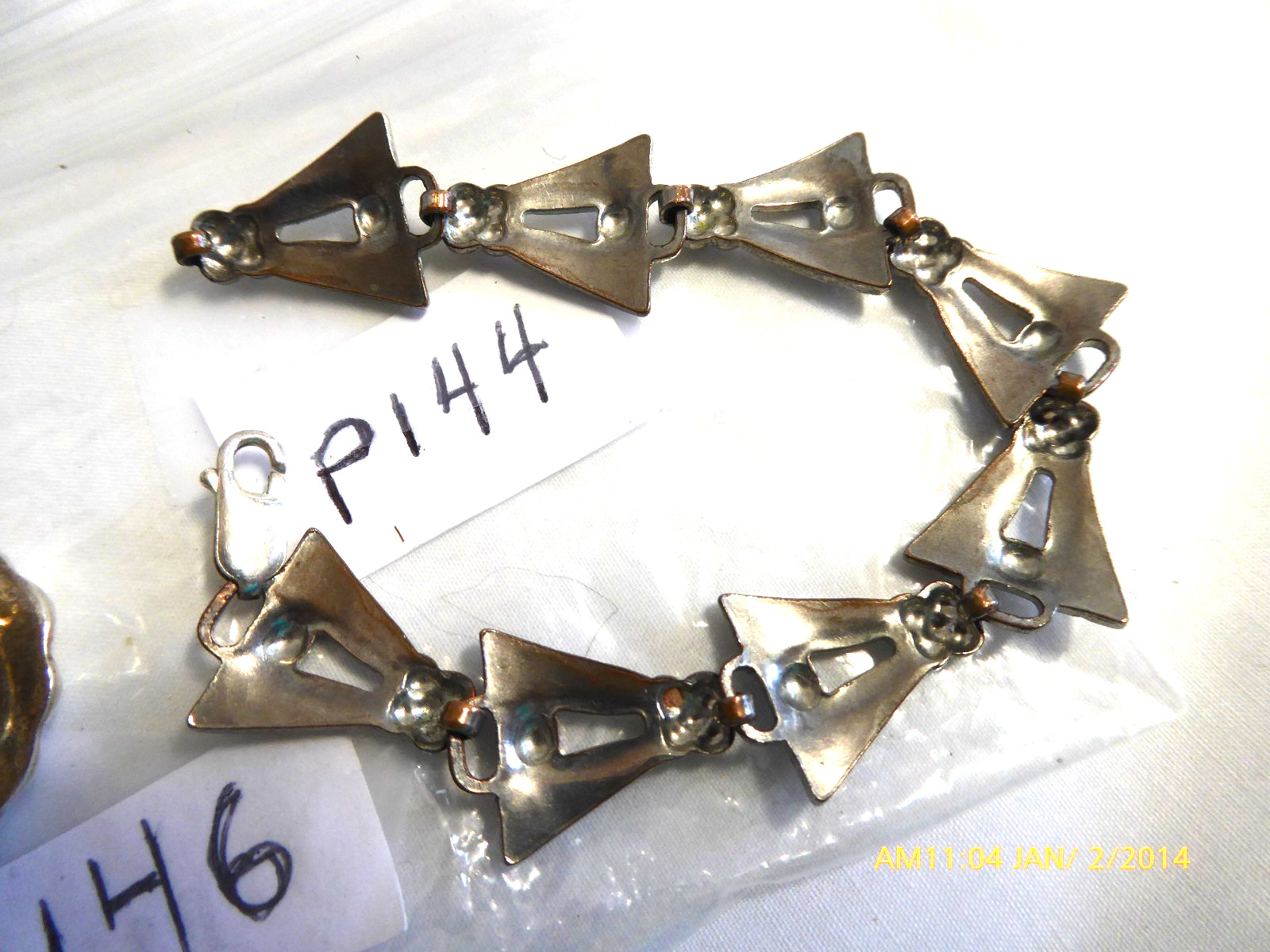 VINTAGE SILVER & BRONZE ARROWHEAD BRACELET