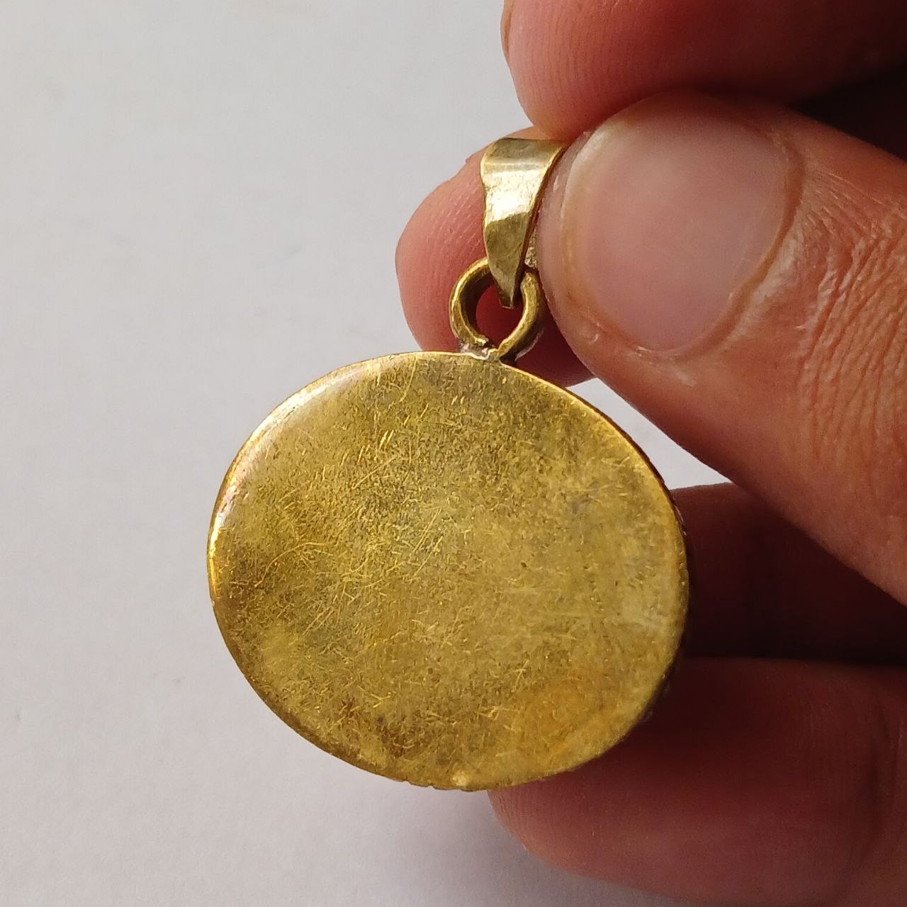 Brass pendant engraved eagle design handcrafted jewelry collectible