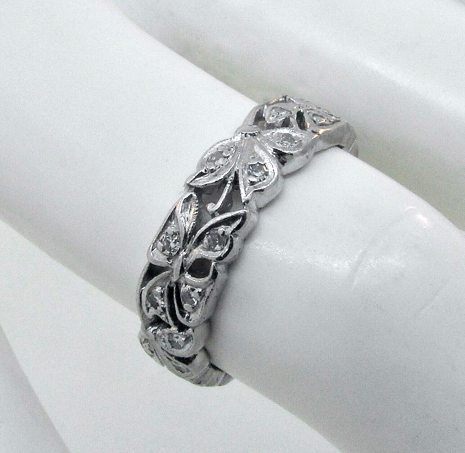 Antique 1920’s Art Deco Platinum Diamond Eternity Band *Size 7*