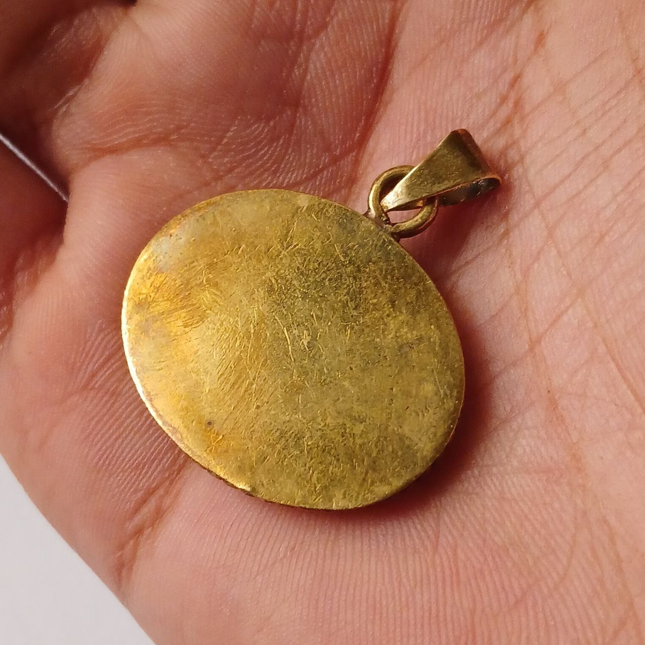 Brass pendant engraved eagle design handcrafted jewelry collectible