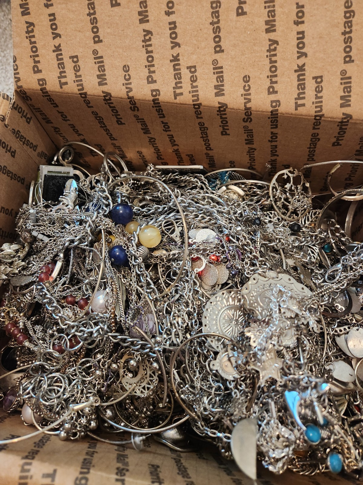 3 Pounds Jewelry Costume Vintage Mix LBS necklaces bracelets pins rings etc lbs
