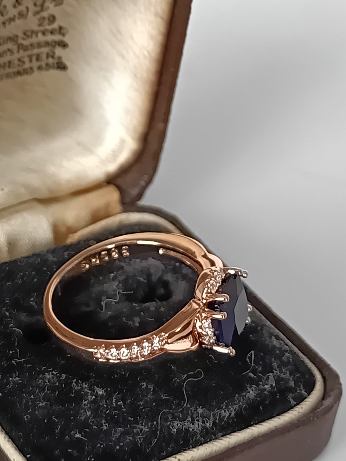 Vintage 1990-s 14 Ct Rolled Gold Sapphire Ring Size UK N US 6 3/4 – Hallmarked!