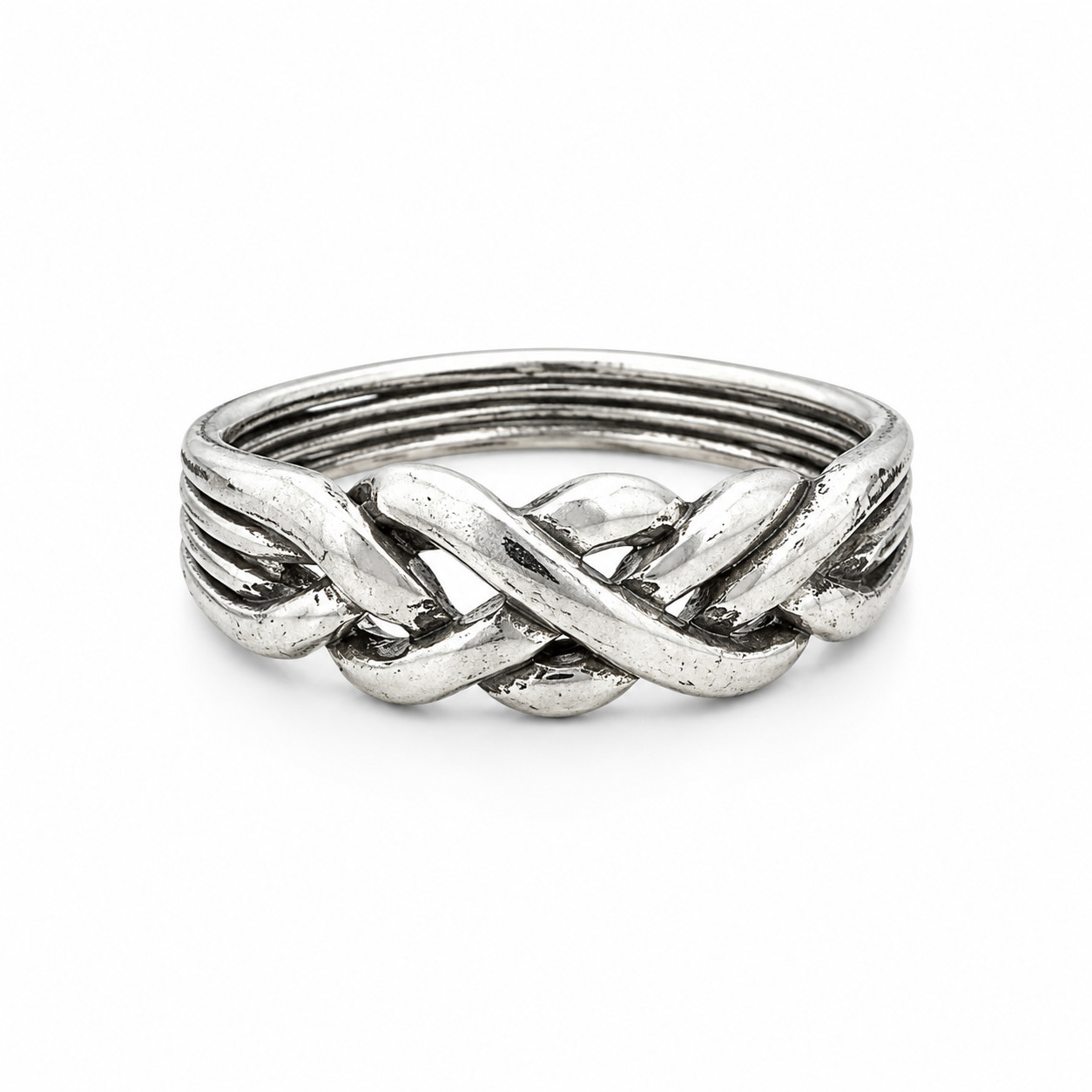 Vintage Silver Ring with Braided Design for Unisex Size 7 Same Day Shipping