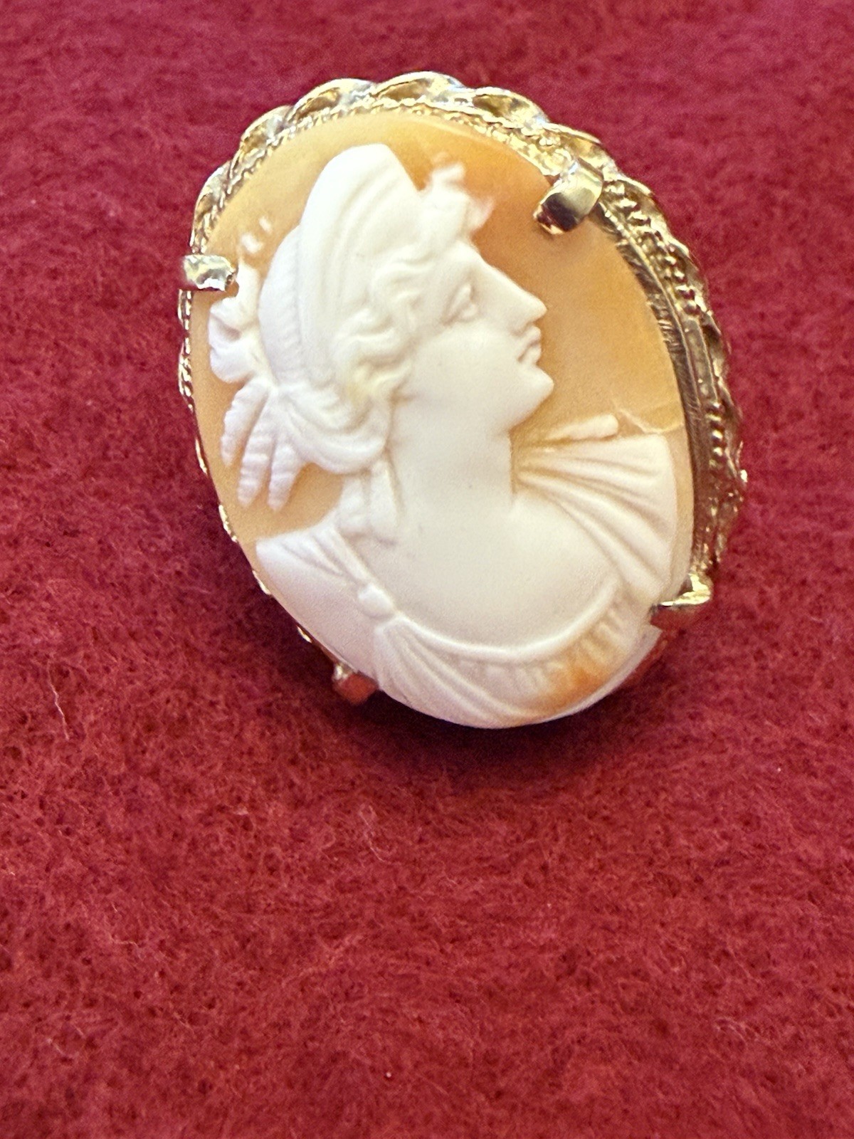 14K Gold Large Cameo Ring Classical Profile Antique c. Late 19th Century ~ 12.3g
