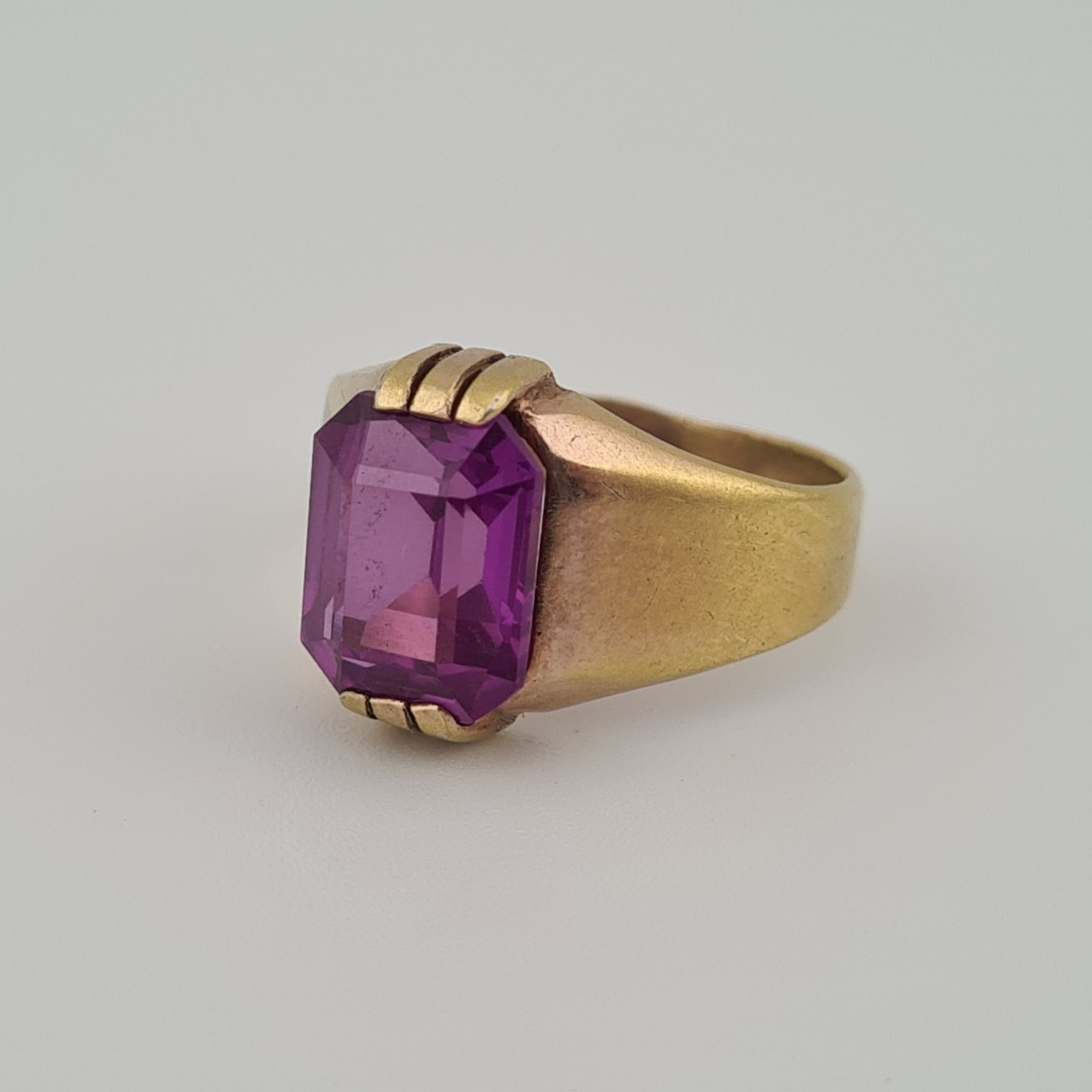 Soviet 875 Silver Ring with Ruby – Vintage USSR Women’s Jewelry