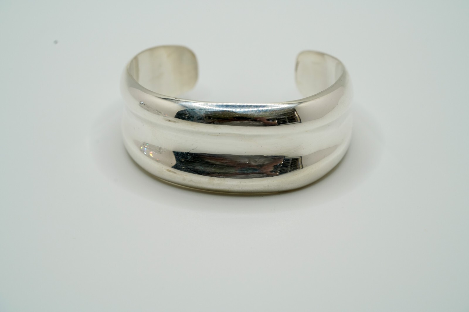 Vintage Sterling Silver 3d Abstract Brutalist Modernist Cuff 2.25″ x 2.5cm