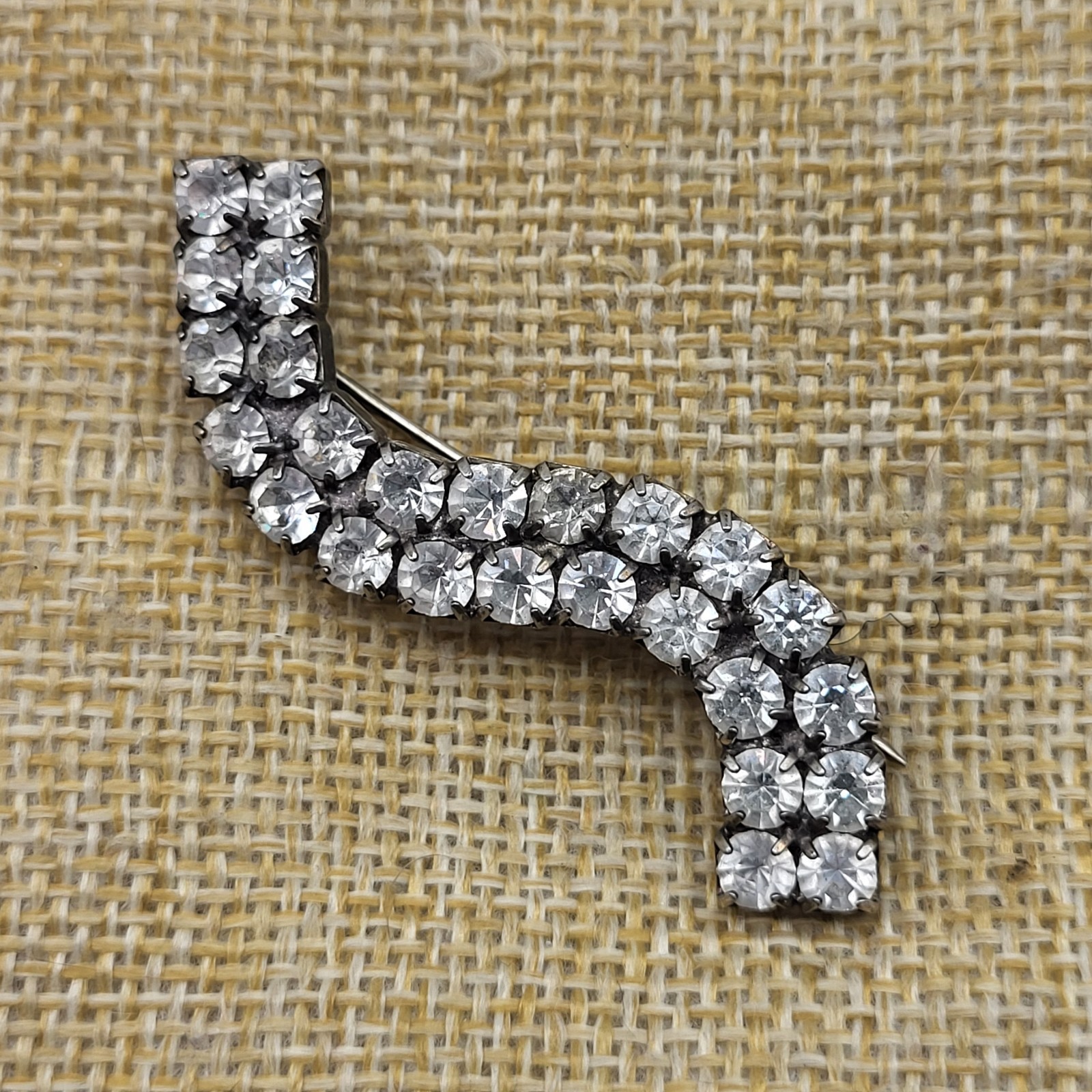 Beautiful whimsical clear rhinestone brooch pin whimsical wave elegant bridal