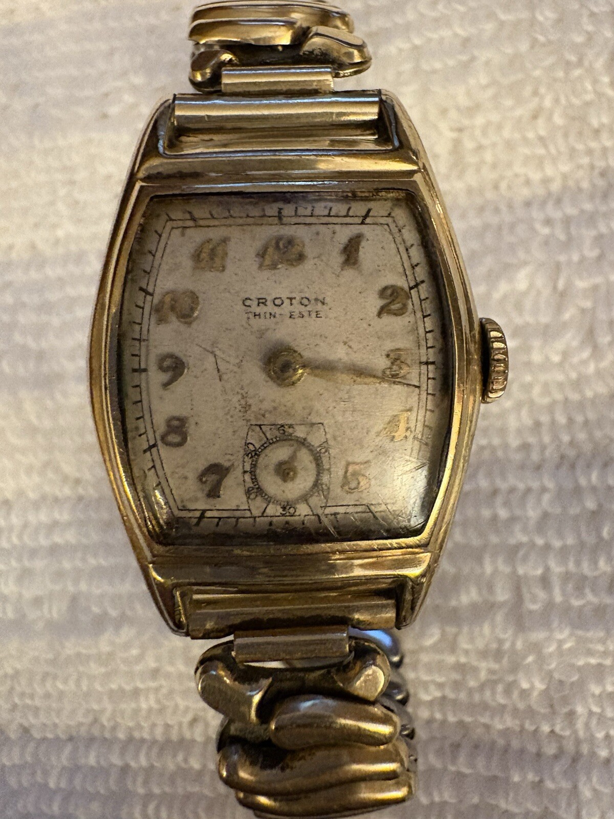 Antique Croton Thin-Este Swiss Wrist Watch 10k Gold Filled, Works