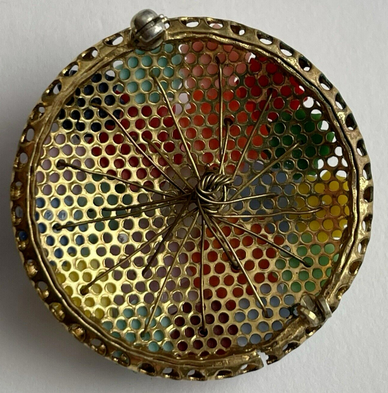 Vintage Miriam Haskell Unsigned Multi-Color Flowers (large/small) Brooch