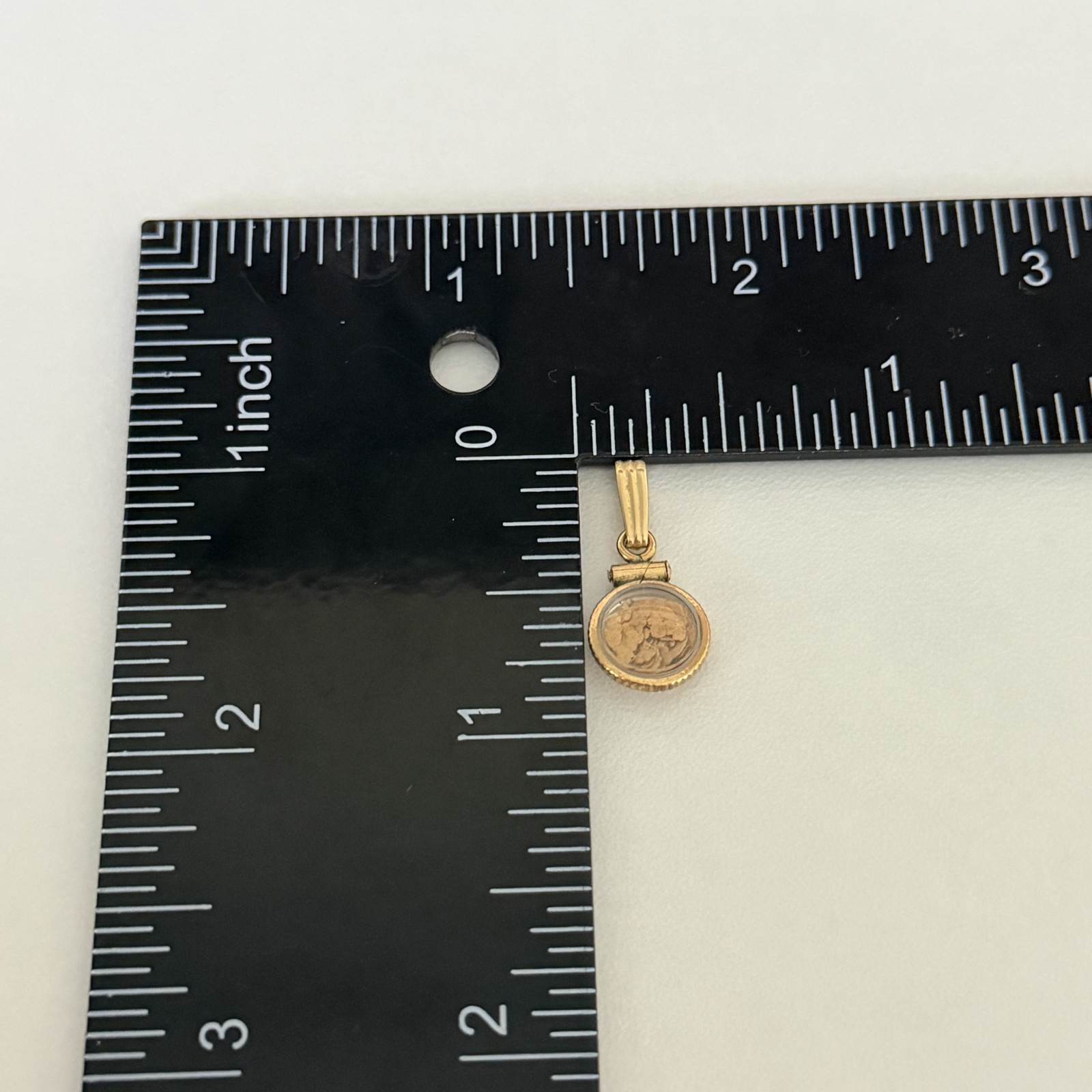 Vintage Gold Filled Frame W/ Genuine Gold Nuggets Flakes In Glass Charm Pendant