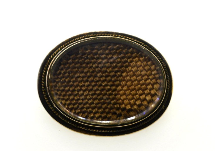 Antique Gold Filled Brooch Pin C Clasp Victorian Hair Mourning