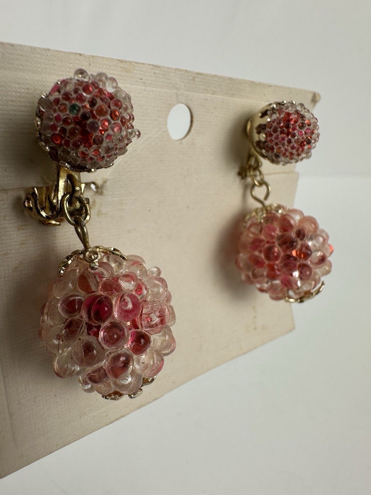 Vintage Double Ball Clip On Earrings From Estate