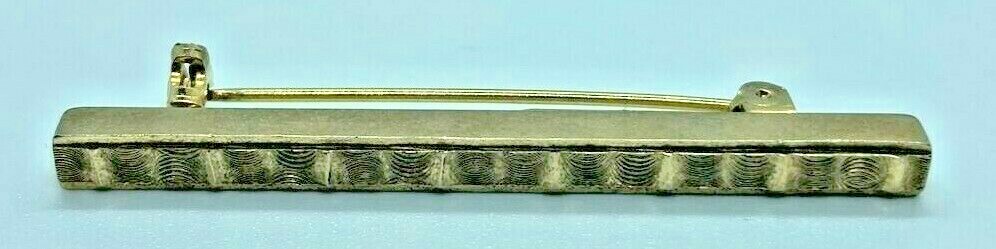 VINTAGE BAR PIN / BROOCH 2″ LONG – THIN VICTORIAN STYLE GOLD TONE METAL