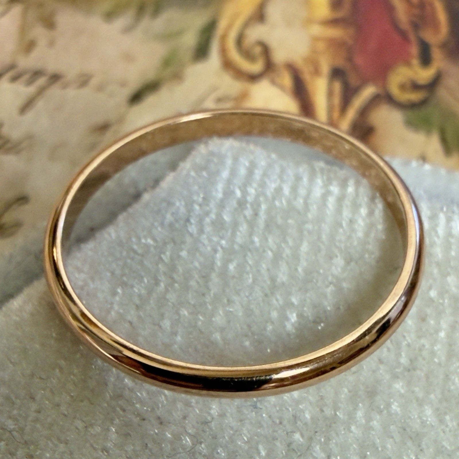 Size 8.5 – Vintage 585 14K Rose Gold Wedding Band Ring – East European #2092