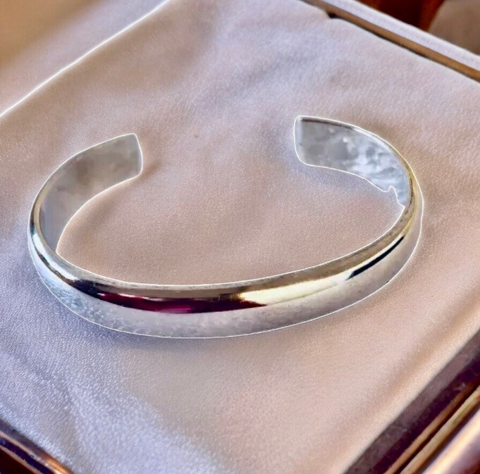 Sterling Silver 925 Cuff Bracelet Solid Smooth 24 grams