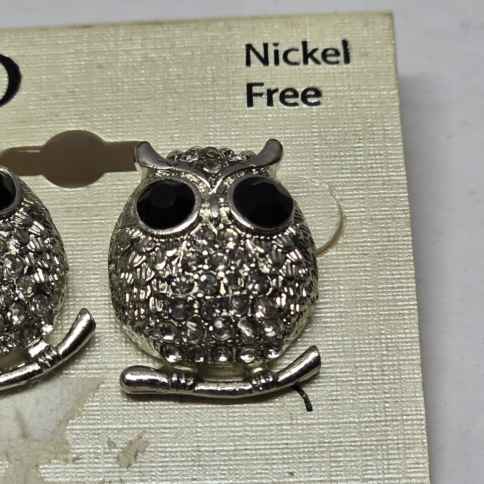 NWT CATO SILVER TONE Owl Earrings Post Nickel Free