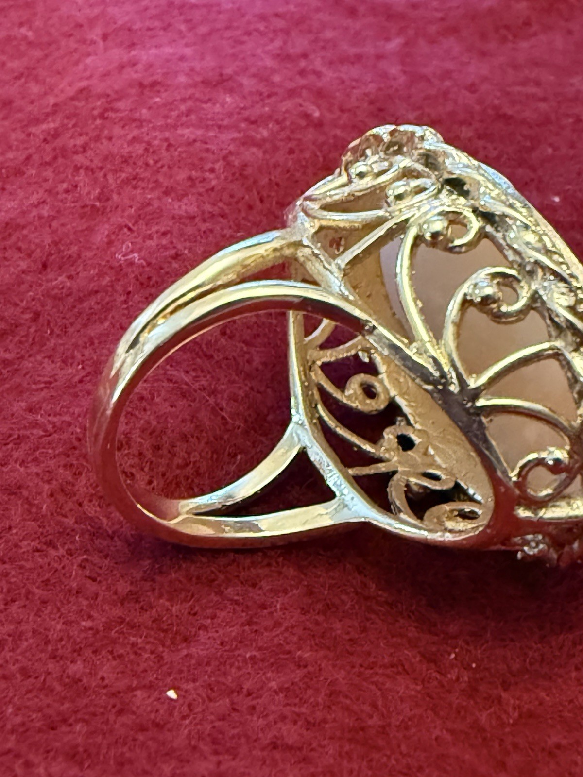 14K Gold Large Cameo Ring Classical Profile Antique c. Late 19th Century ~ 12.3g