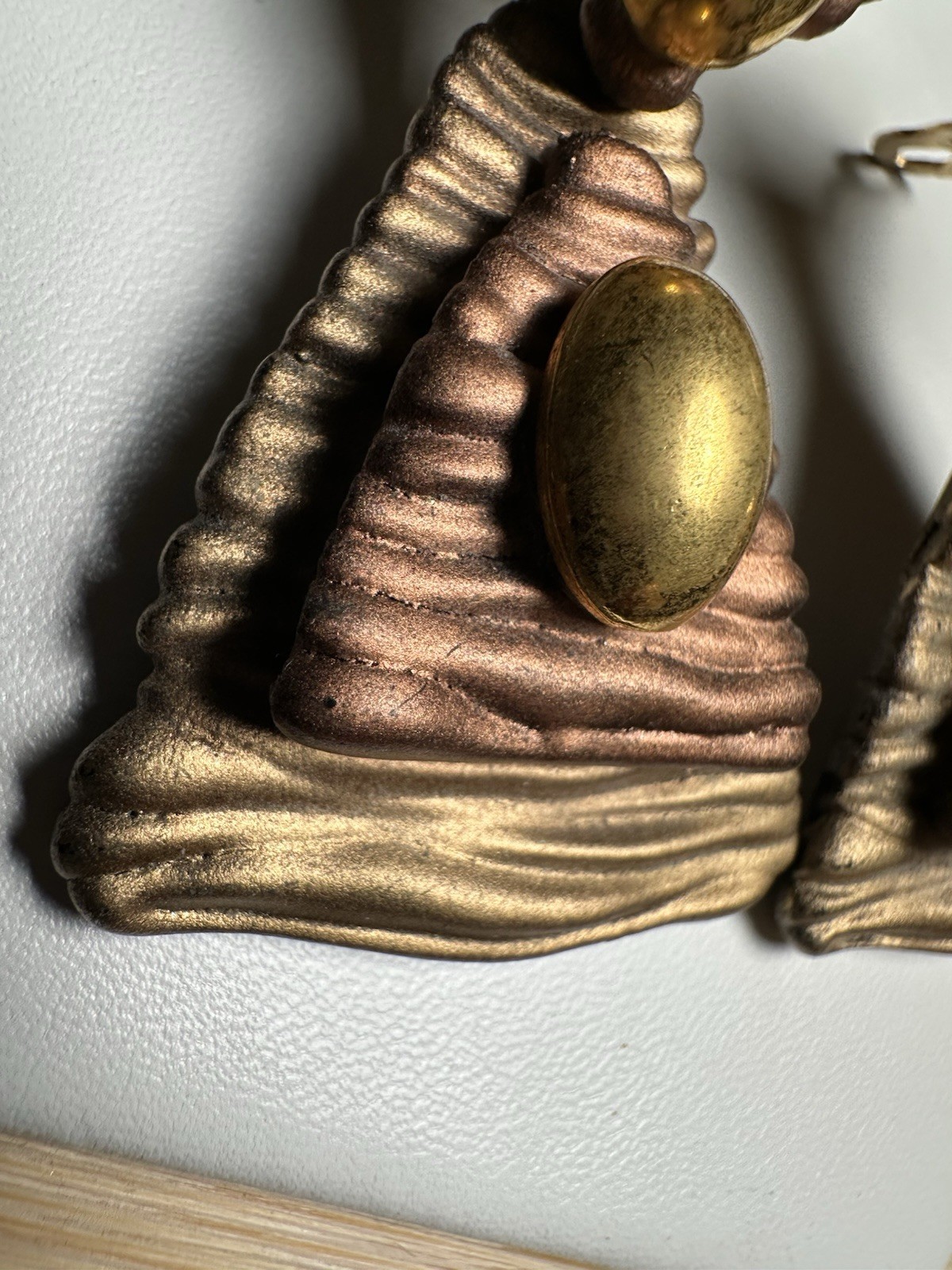Jeff Lieb Womens Gold/Brass Tone Huge Dangle Geometric Statement ClipOn Earrings