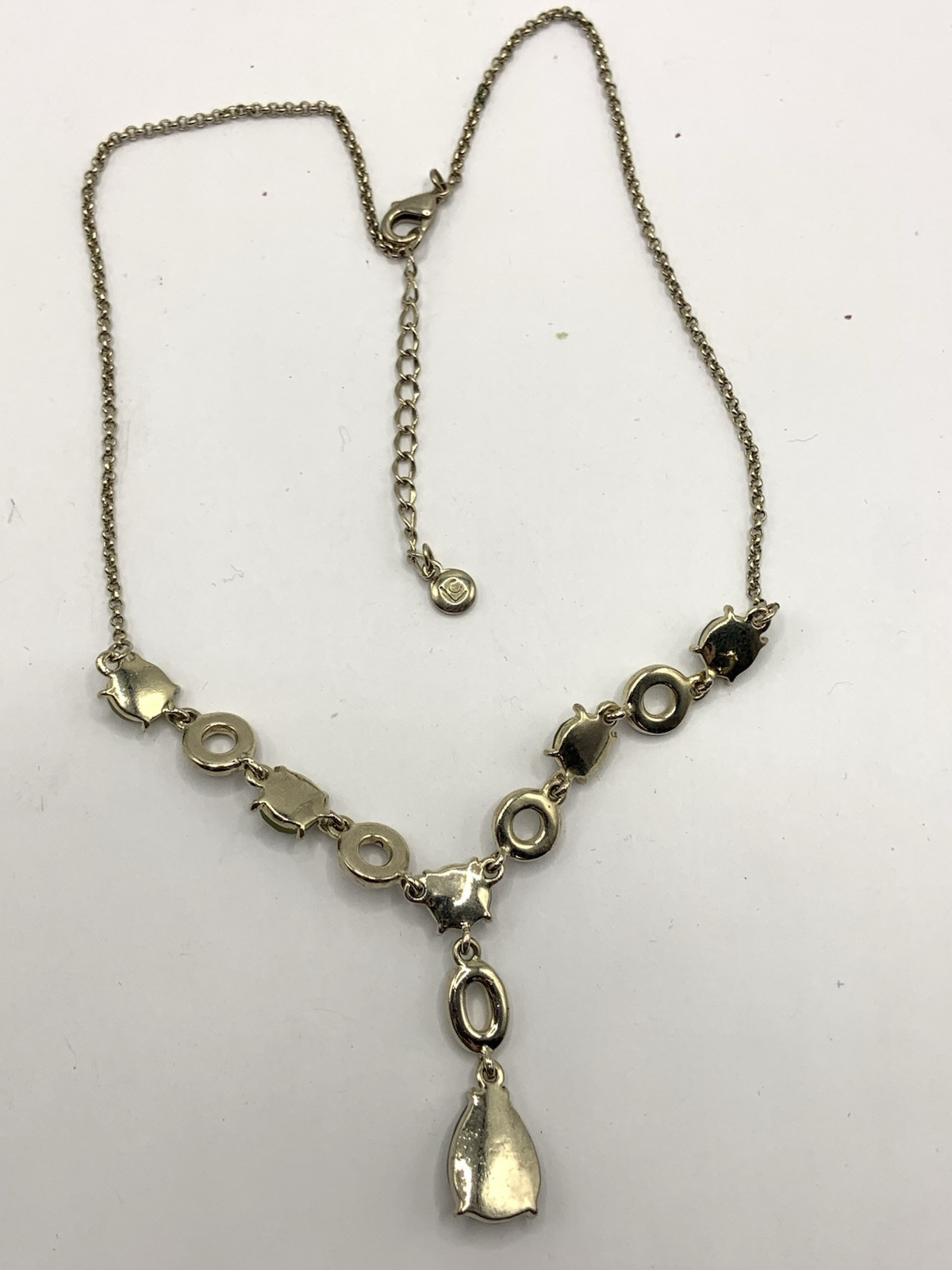 VTG Lauren Conrad Faceted Acrylic Green Rhinestone Statement Necklace 18”