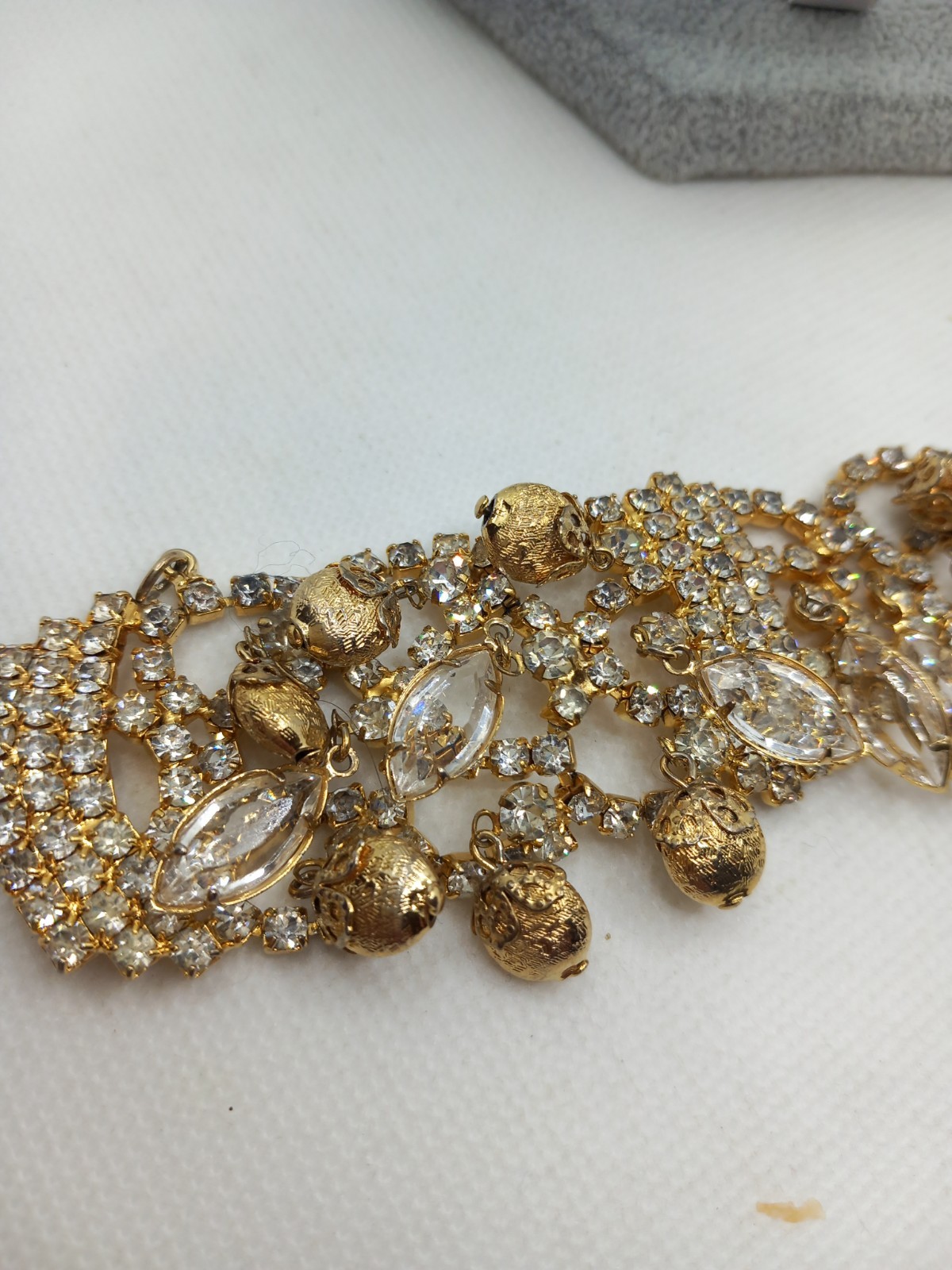VINTAGE JULIANA? GOLD TONE WATERFALL NECKLACE BRACELET DEMI PARURE
