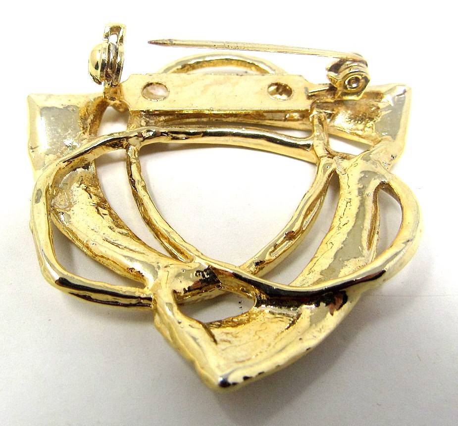 Gold Triangle Pin 1in Gold Swirls Circle Middle Scarf Holder US Seller us